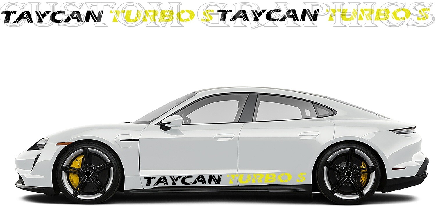 Set of Racing Side Stripes Decal Sticker Graphic Compatible with Taycan Turbo S Cross Turismo 2022