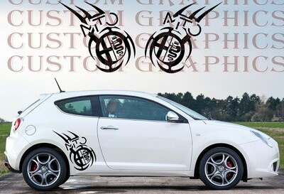 Set of Racing Side Stripes Decal Sticker Graphic Compatible with Mito