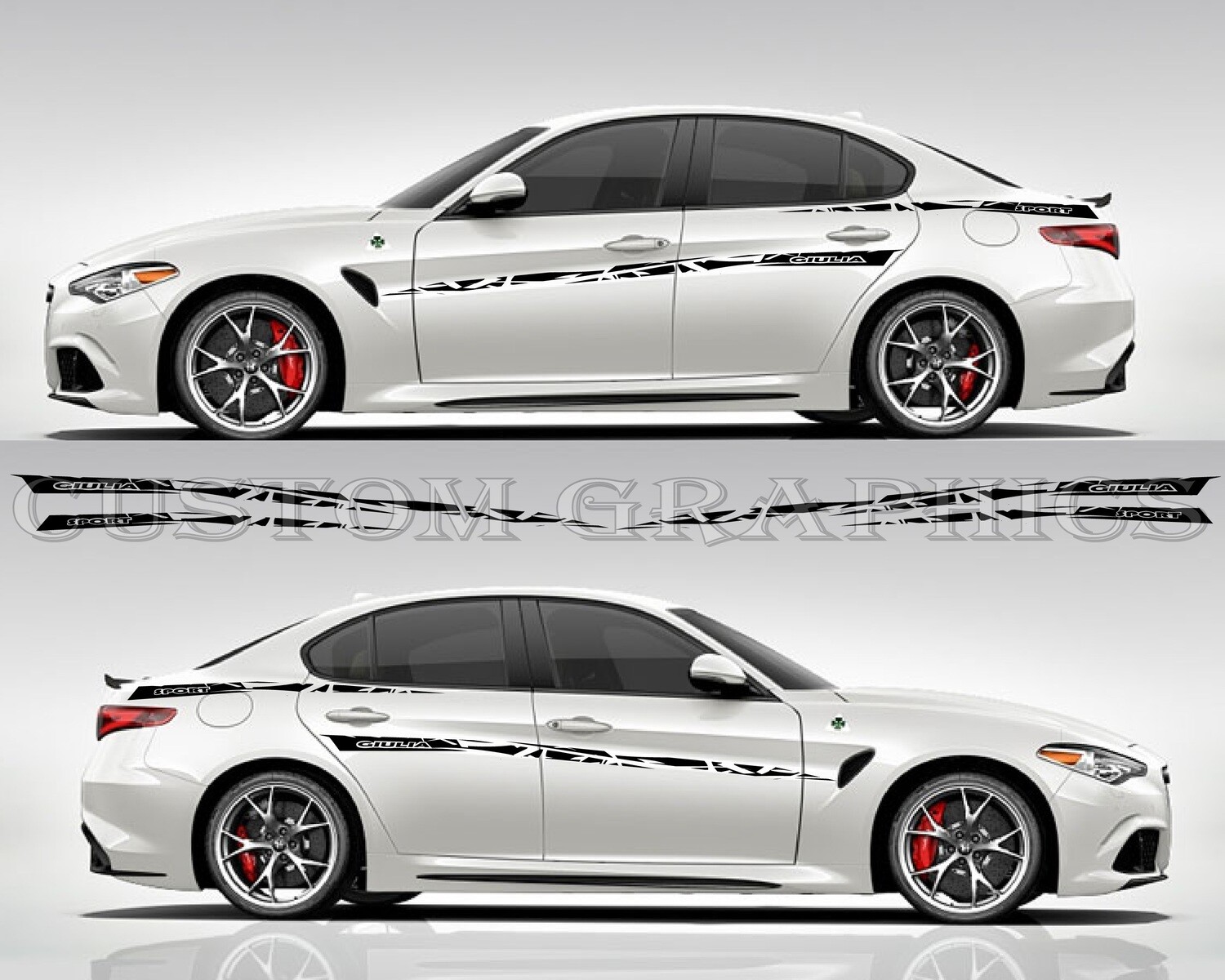 Sport Sticker Decal Side Door Stripes Compatible with Giulia