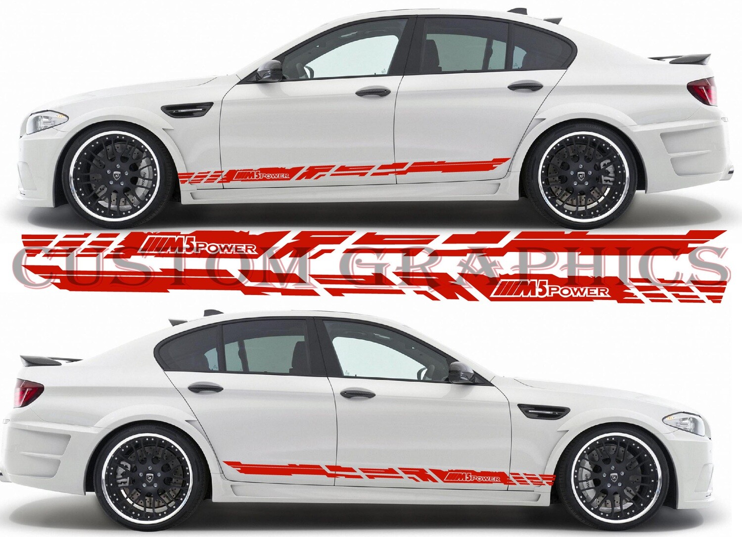 Decal Graphic Sticker Door Sport Stripe Kit Compatible with M5