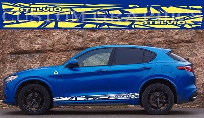 2 Sport Side door sticker racing design Compatible with Stelvio