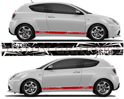 Set of Stickers Decal Stripe body kit Compatible with Mito