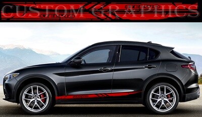 Side Door Stripe Custom kit Stickers Set Kit Compatible with Stelvio