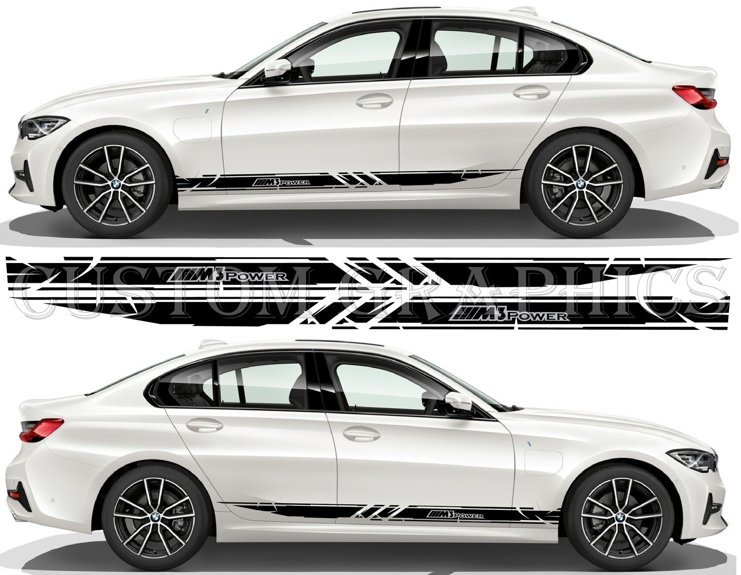 Custom Auto Vinyl Graphics Compatible with M3