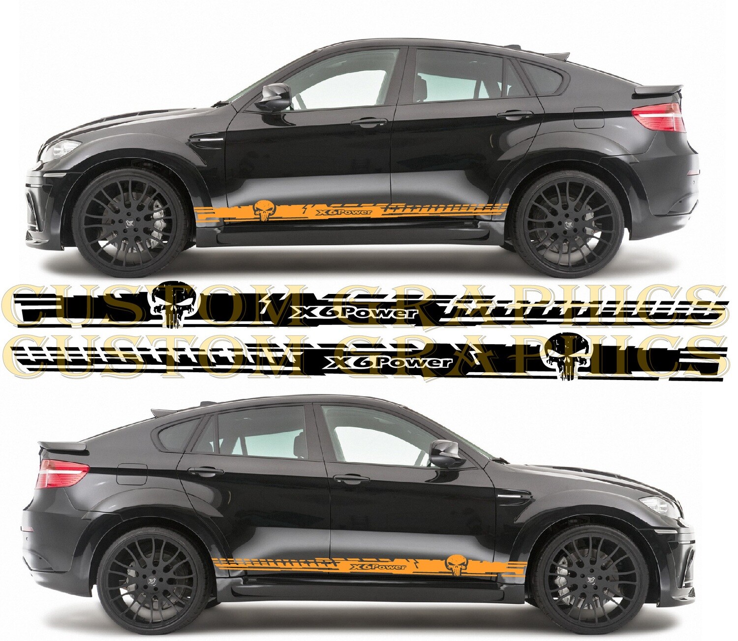 Set of Stickers Decal Stripe body kit Compatible with X6