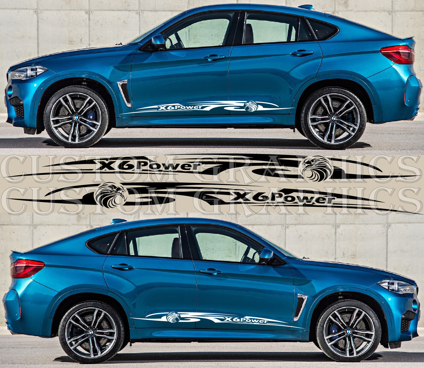Sport Sticker Decal Side Door Stripes Compatible with X6