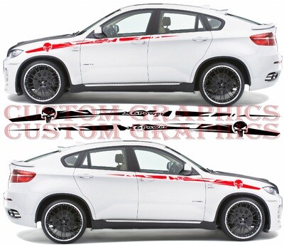 2x body decals side stripe sticker Compatible with X6
