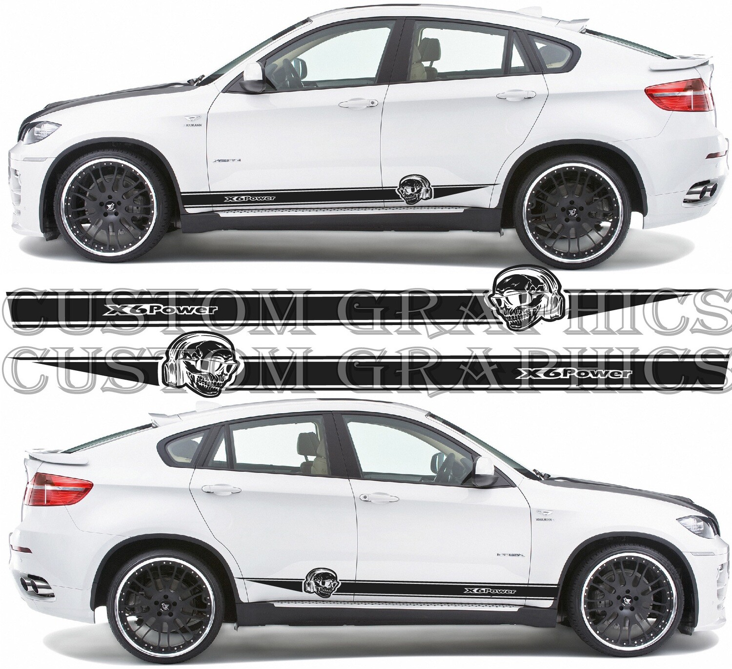 Side Stripe Decal Graphic Sticker Kit Compatible with X6