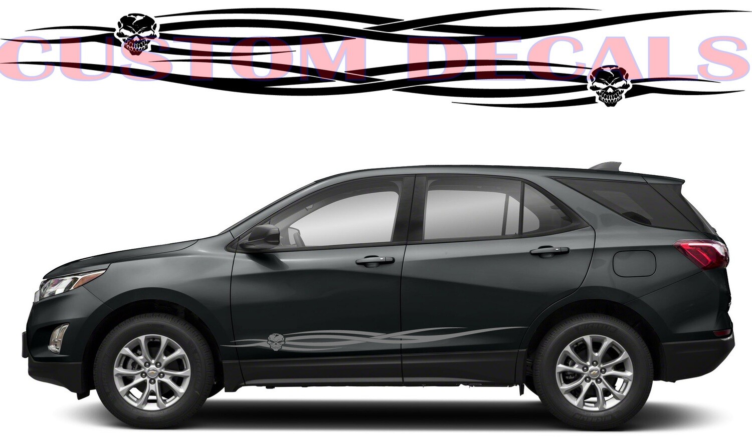 Set of Racing Side Stripes Decal Sticker Graphic Compatible with Equinox