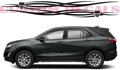 Set of Racing Side Stripes Decal Sticker Graphic Compatible with Equinox