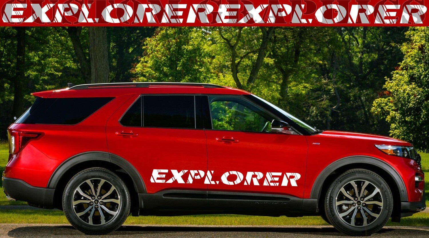 Set of Stickers Decal Stripe body kit  Compatible with Explorer ST Line 2022