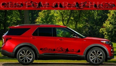 Decal Graphic Sticker Door Sport Stripe Kit Compatible with Explorer ST Line 2022