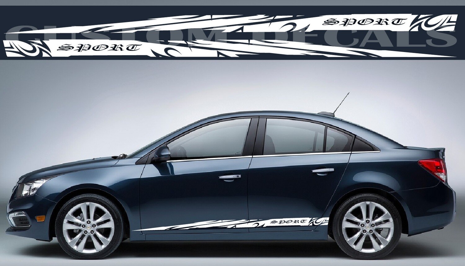 2X Side door stripe vinyl decal graphic sticker Kit Compatible with Cruze