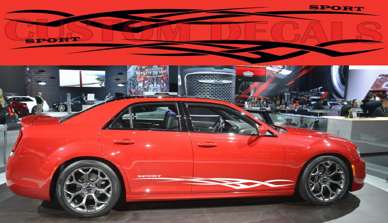 Decal Graphic Sticker Door Sport Stripe Kit Compatible with 300