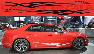 Decal Graphic Sticker Door Sport Stripe Kit Compatible with 300