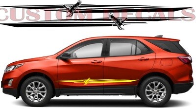 Set of Racing Side Stripes Decal Sticker Graphic Compatible with Equinox