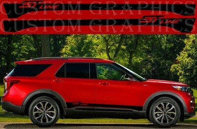Side Door Stripe Custom kit Stickers Set Kit Compatible with Explorer ST Line 2022