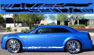 2x body decals side stripe sticker Compatible with 300