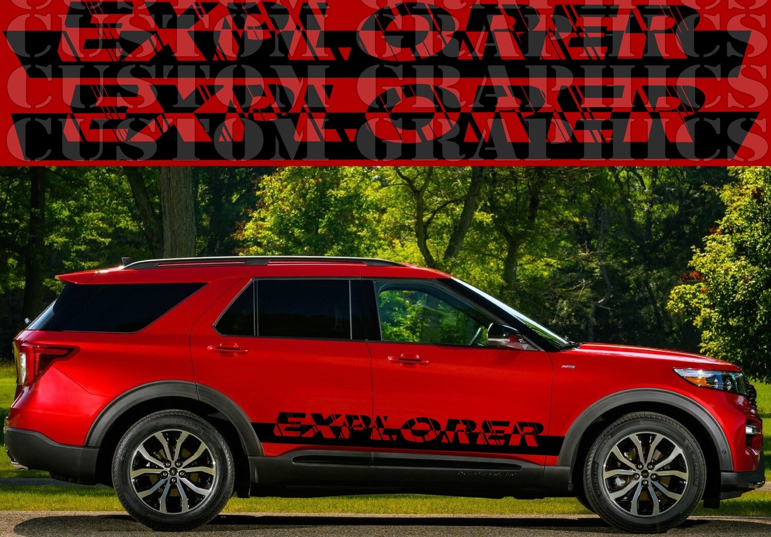Sport Side door sticker racing design Compatible with Explorer ST Line 2022