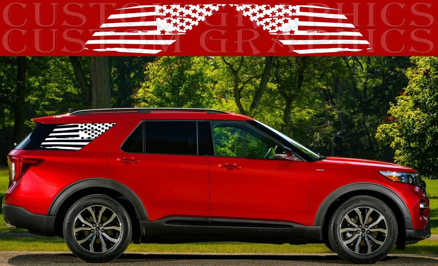 Side door vinyl decal sticker Compatible with Explorer ST Line 2022