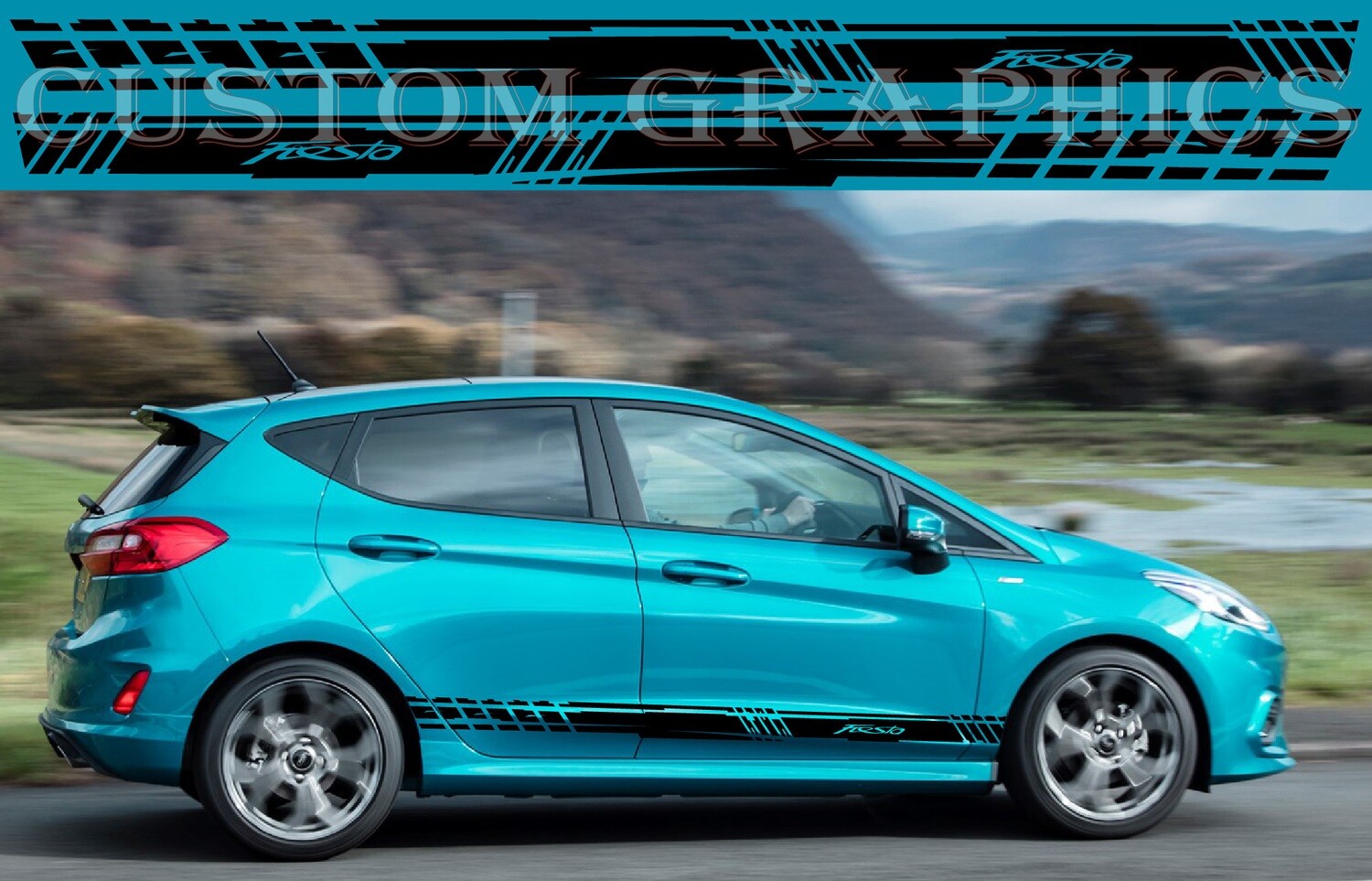 Custom Auto Vinyl Graphics Compatible with Fiesta