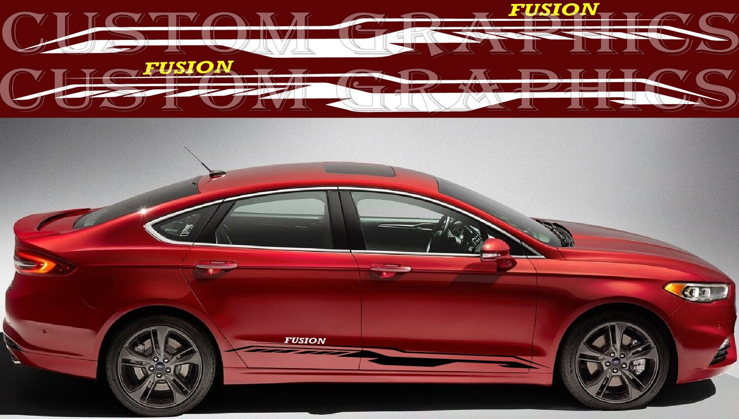 2x body decals side stripe sticker Compatible with Fusion