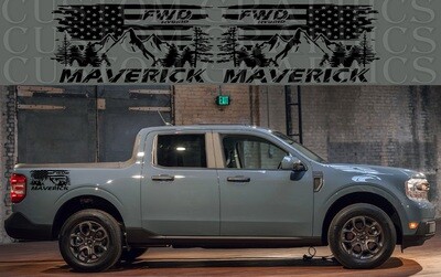 Decal Graphic Sticker Door Sport Stripe Kit Compatible with Maverick