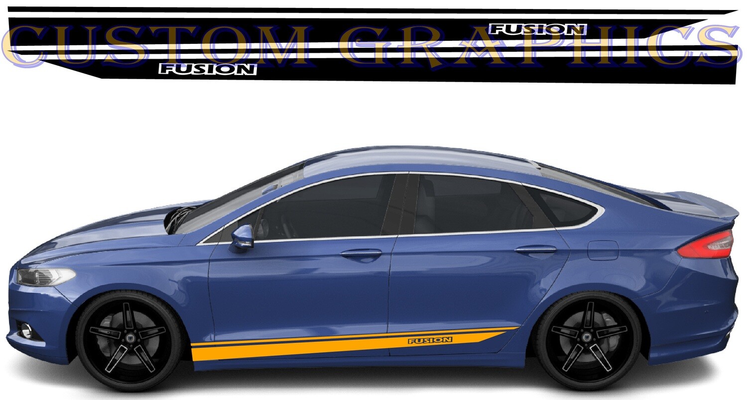 Side Stripe Decal Graphic Sticker Kit Compatible with Fusion