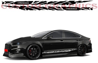 Set of Racing Side Stripes Decal Sticker Graphic Compatible with Fusion