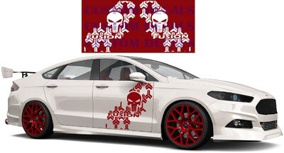 Sport Side door sticker racing design Compatible with Fusion