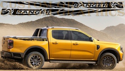 Decal Graphic Sticker Door Sport Stripe Kit Compatible with Ranger 2023