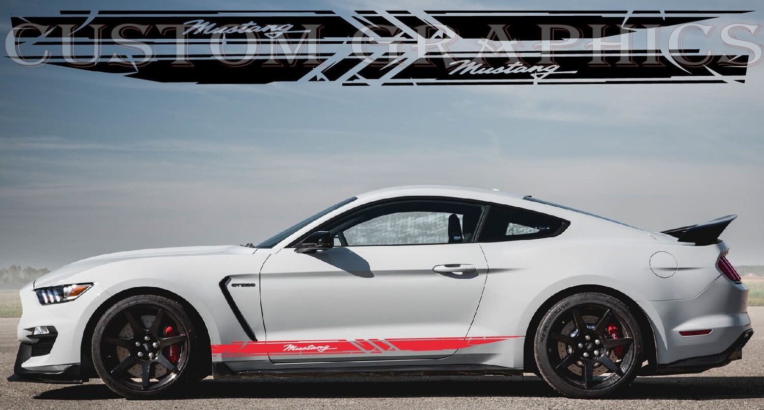 Sport Sticker Decal Side Door Stripes Compatible with Mustang