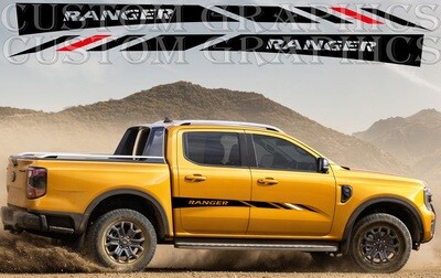 2X Side door stripe vinyl decal Compatible with Ranger 2023