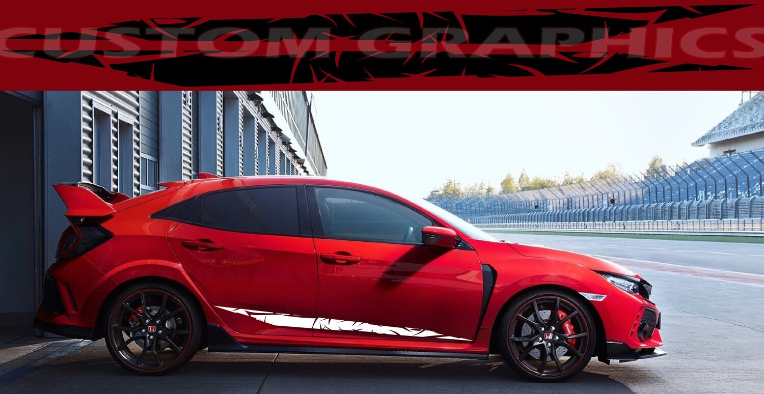 Sport Sticker Decal Side Door Stripes Compatible with Civic