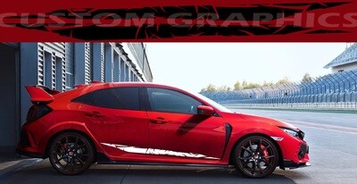 Sport Sticker Decal Side Door Stripes Compatible with Civic