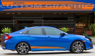 Set of Racing Side Stripes Decal Sticker Compatible with Civic