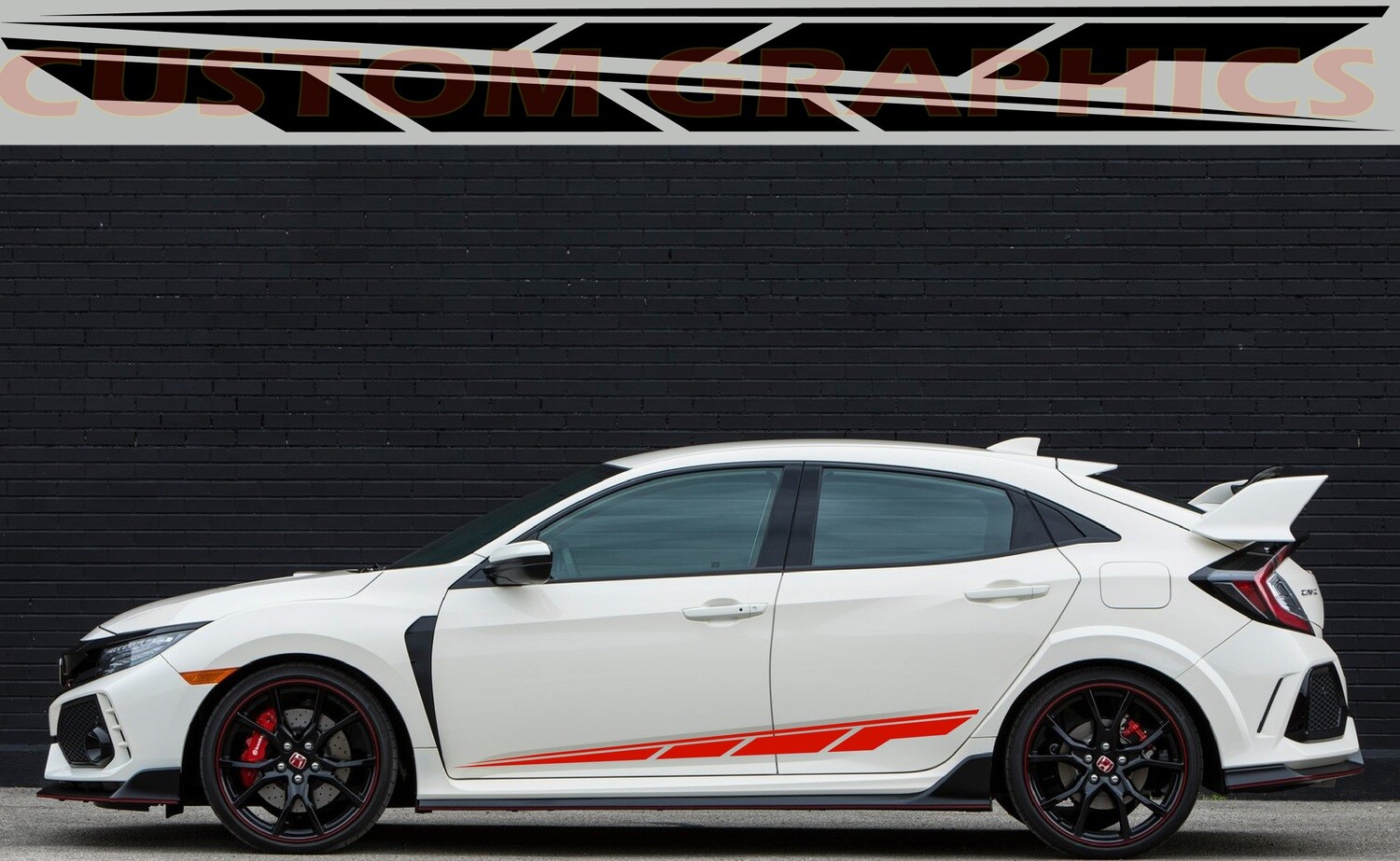 2X Side door stripe vinyl decal graphic sticker Kit Compatible with Civic