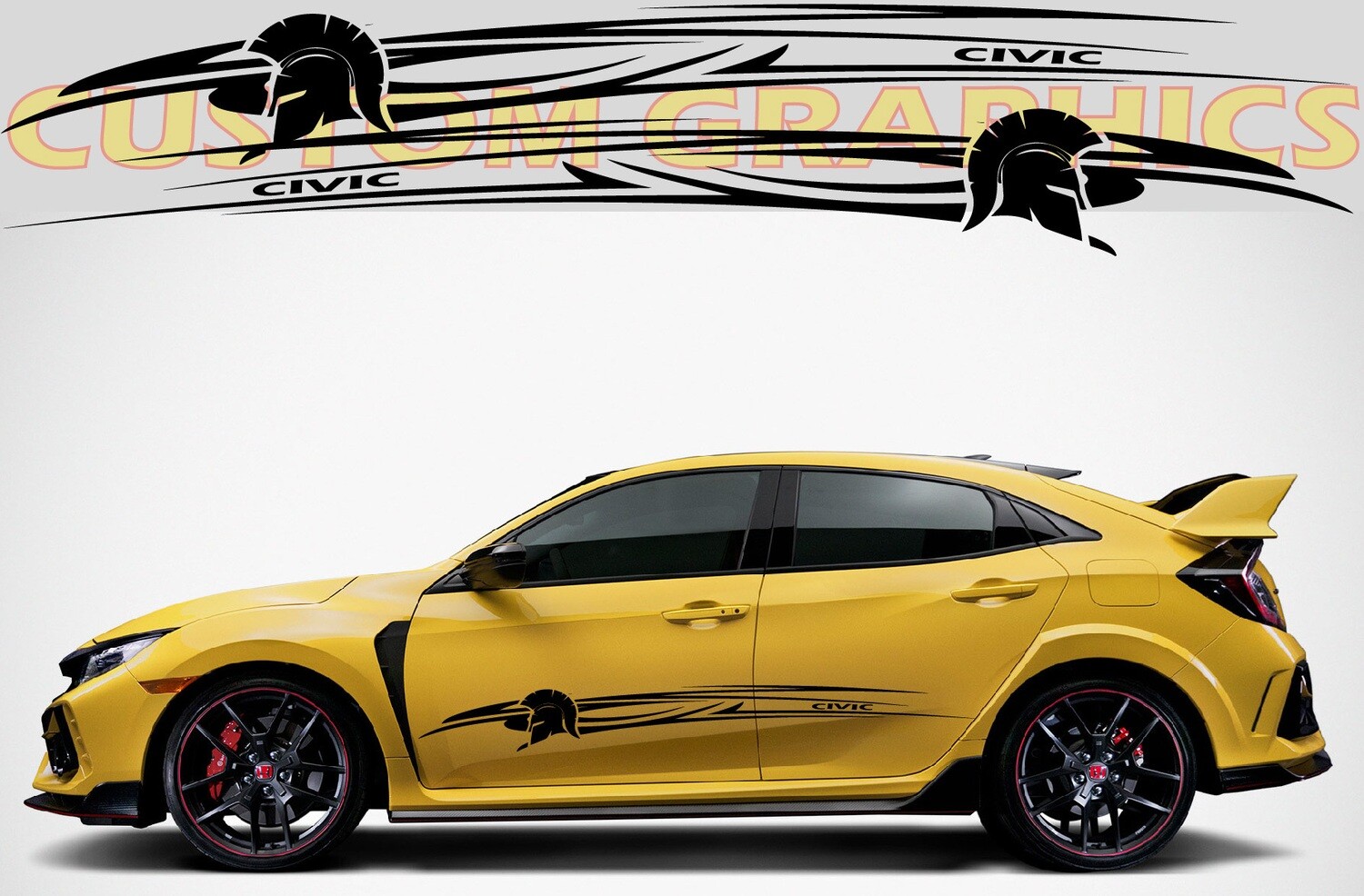 Set of Stickers Decal Stripe body kit Compatible with Civic