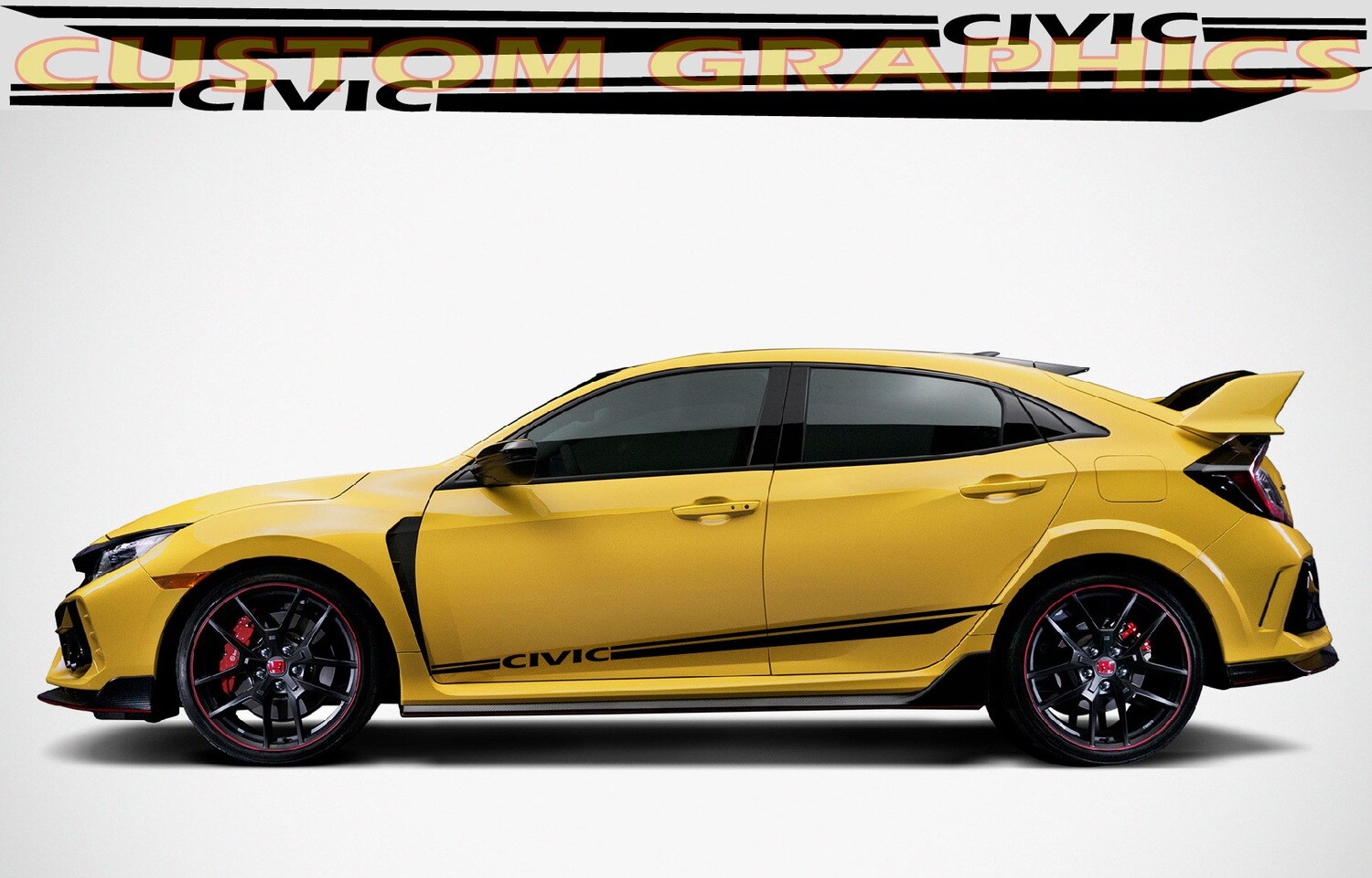 Side Stripe Decal Graphic Sticker Kit Compatible with Civic