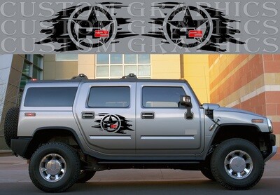 Stripe Decal Graphic stickers Kit Compatible with Hummer H2 2008
