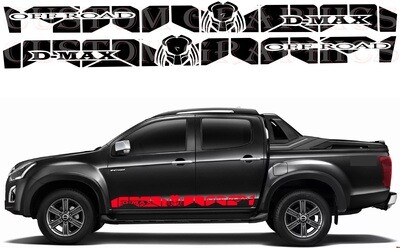 Decal Graphic Sticker Door Sport Stripe Kit Compatible with D-Max