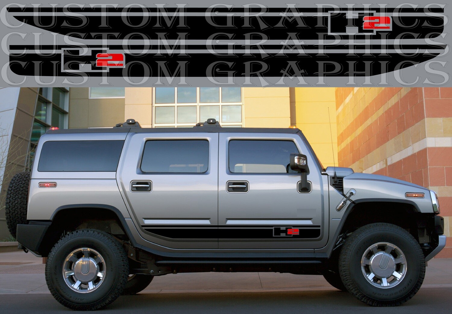 Vinyl Decal Custom Stickers Graphic kit Compatible with Hummer H2 2008