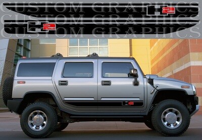 Vinyl Decal Custom Stickers Graphic kit Compatible with Hummer H2 2008