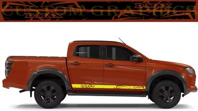 2x body decals side stripe sticker Compatible with D-Max