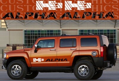 Side Stripe Decal Graphic Sticker Kit Compatible with H3 Alpha