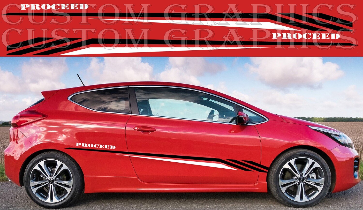 Sport Side door sticker racing design Compatible with Kia Ceed GT