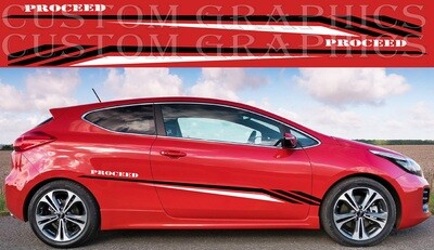Sport Side door sticker racing design Compatible with Kia Ceed GT