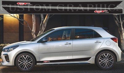 Side Stripe Decal Graphic Sticker Kit Compatible with Kia Rio