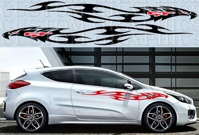 Set of Stickers Decal Stripe body kit Compatible with Kia Ceed GT