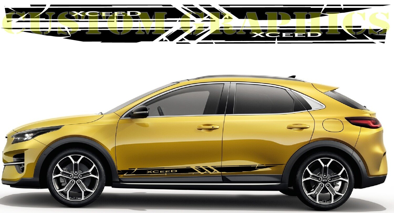 Decal Graphic Sticker Door Sport Stripe Kit Compatible with Kia Ceed GT